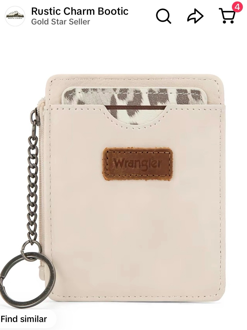 Wrangler Pale Blush Card Wallet with Key Ring